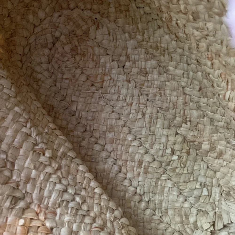 LOFT NWT Pom Pom Colorblock Straw Tote‎